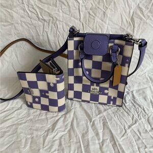 Coach Purple and Cream Mini Bag